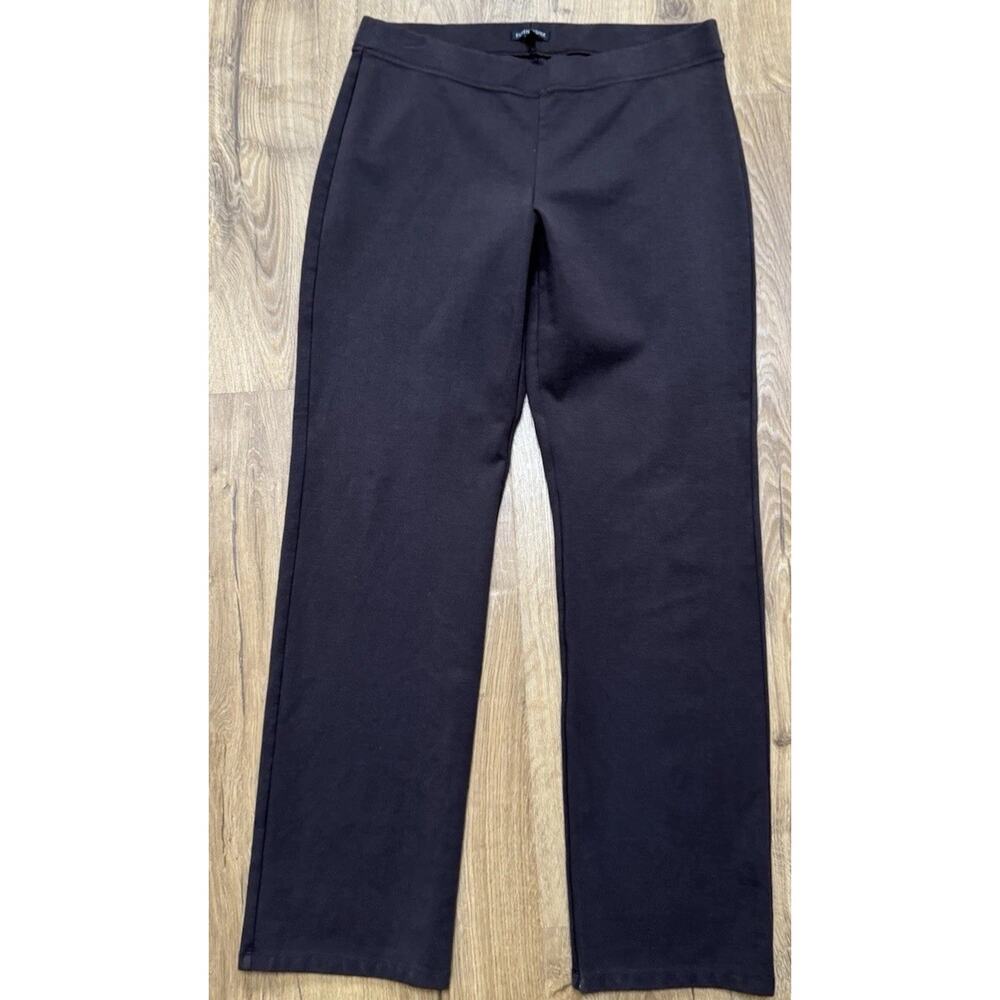 Eileen Fisher Ponte Pants Women’s Size Medium Brown Pull On Stretch Knit